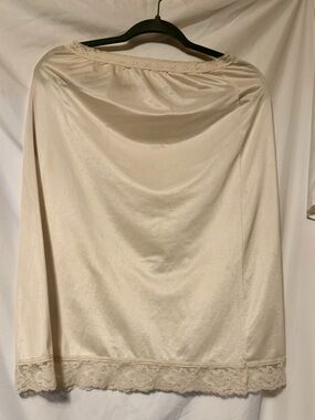 Cream Lace Trim Satin Slip